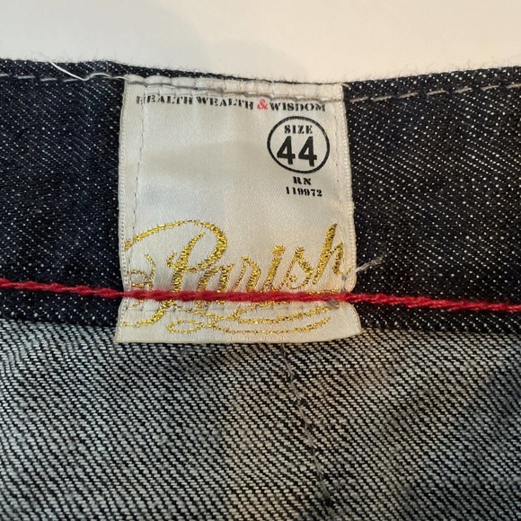 Parish Nation E 506 Baggy Jean Denim Shorts Men's 44 Red Button Fly Relaxed Fit - Picture 3 of 13